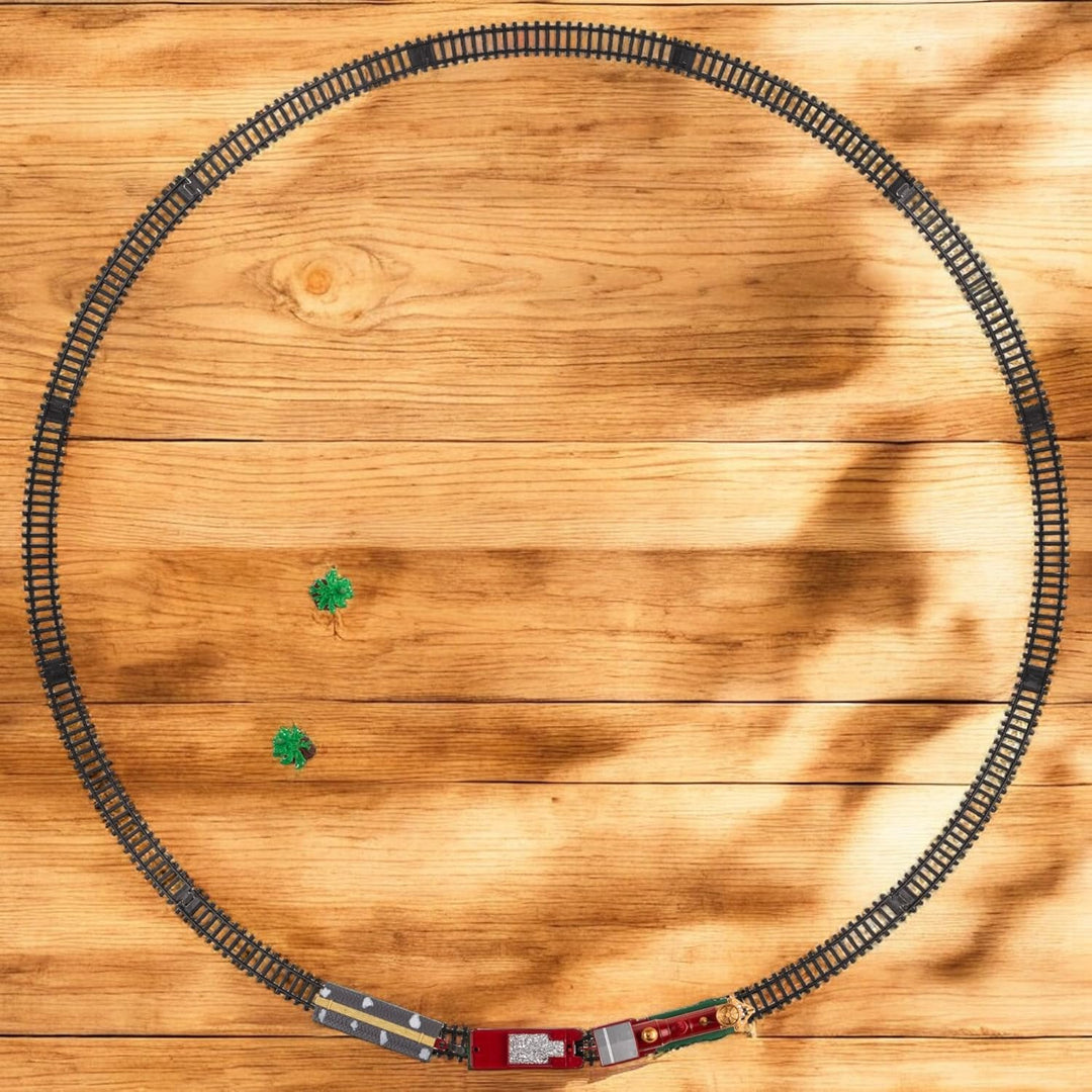 MIJOMA Weihnachtszug 17-teilig: Nostalgische Weihnachtseisenbahn mit Licht & Sound, inkl. Schienen,