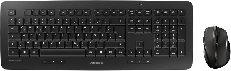 CHERRY DW 5100, kabelloses Tastatur- und Maus-Set, Deutsches Layout, QWERTZ Tastatur, batteriebetrie