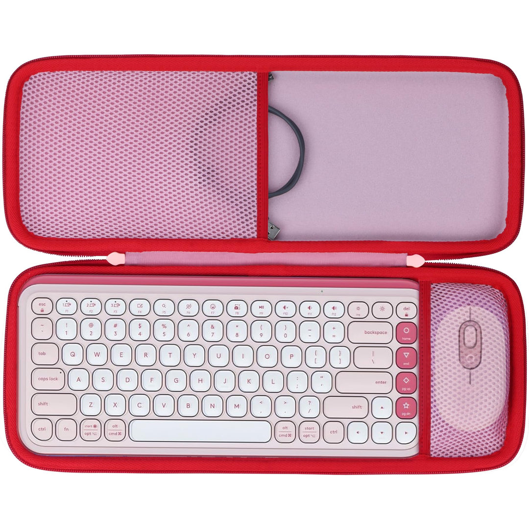 Lebakort Hart Schutz Hülle Etui für Logitech POP ICON Combo -Tastatur-Maus-Set Rosa POP ICON Combo T