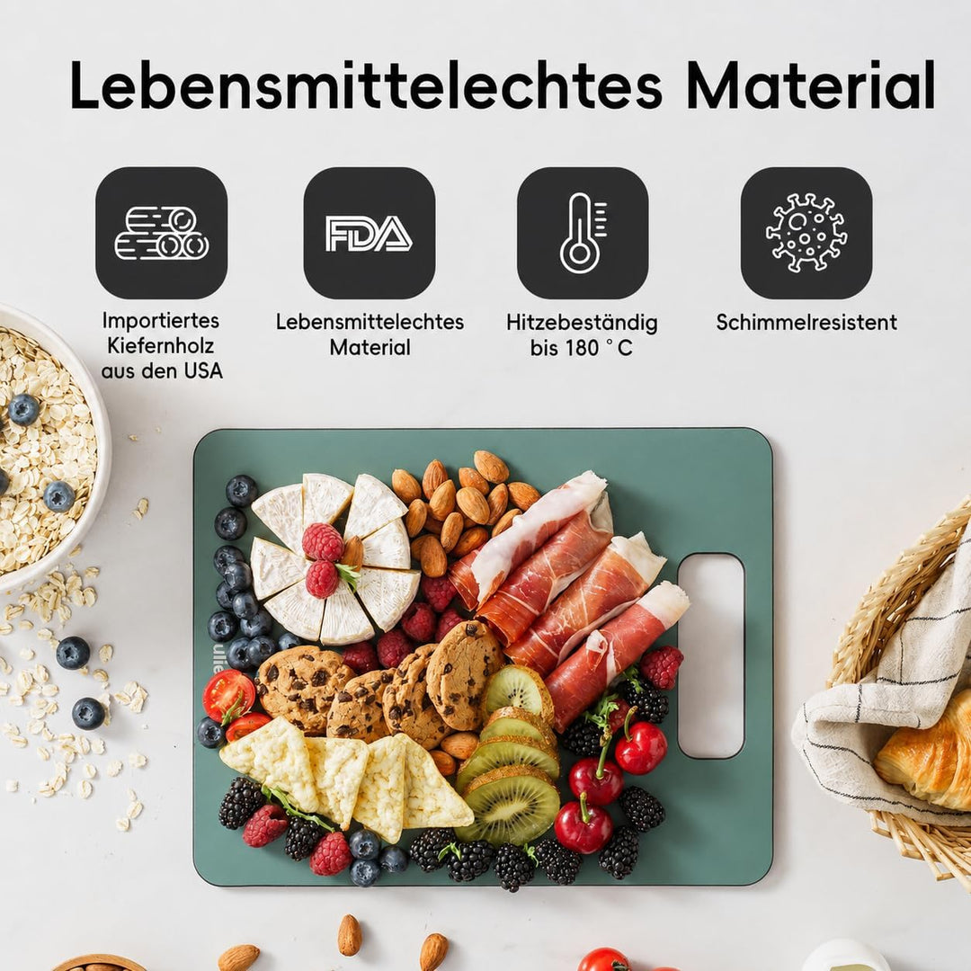 Holzfaser Schneidebrett 2er-Pack, Spülmaschinenfest Verbund-Schneidebrett, Hohe Dichte, Ungiftig, BP