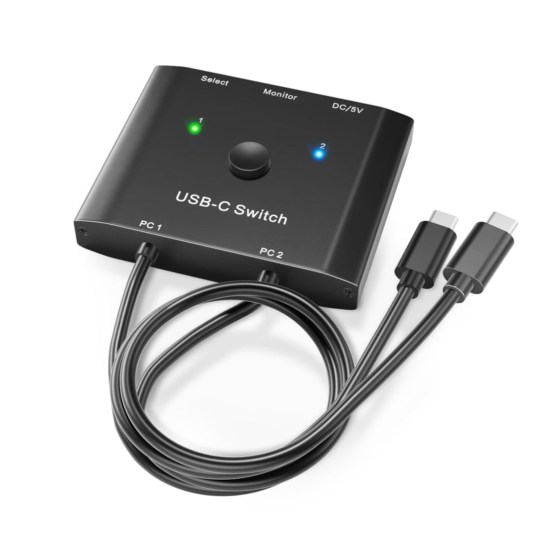 USB C Switch 2 in 1 out, KVM Switch USB C for 2 Laptops 1 Monitor, 4K@120Hz, 10Gbps, 100W PD, USB3.1