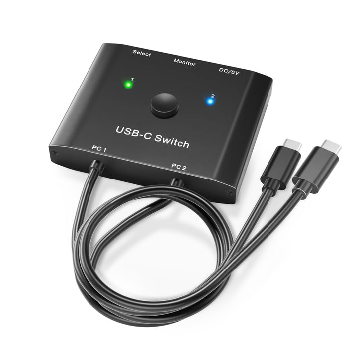 USB C Switch 2 in 1 out, KVM Switch USB C for 2 Laptops 1 Monitor, 4K@120Hz, 10Gbps, 100W PD, USB3.1
