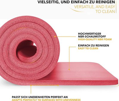 TRESKO Yogamatte Phthalatfrei - Gymnastikmatte rutschfest, Pilatesmatte Fitnessmatte mit Tragegurt,