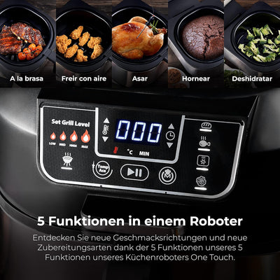 MasterPro Smokeless Grill | Elektrogrill mit Cyclonic Air Max Technologie 260º und 1760W Leistung |