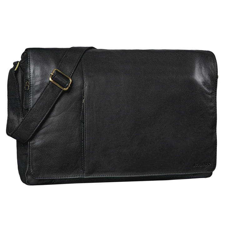 STILORD 'Maximus' XXL Ledertasche riesige Umhängetasche Unitasche 17 18 19 21 Zoll Laptop Aktentasch