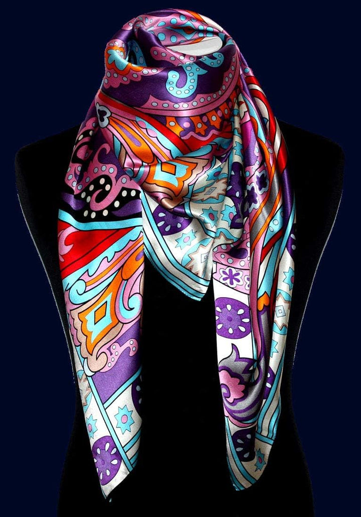 Lorenzo Cana - Luxus Damen Seidentuch, 100% Seide, XL Satin Tuch Seidensatin 110 cm x 110 cm aufwänd