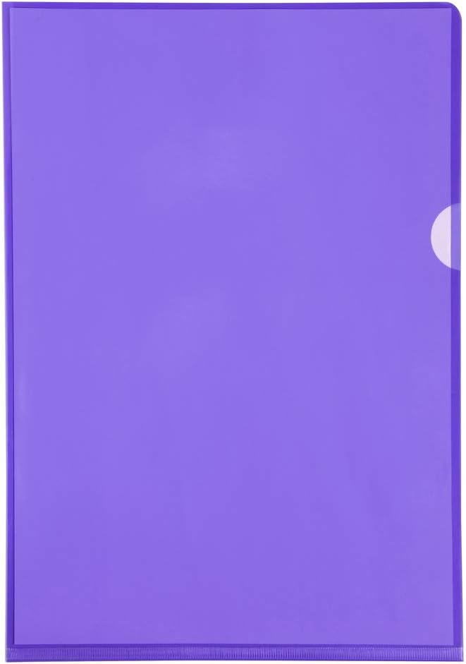 Exacompta 661205E 100er Pack PVC-Kunststoff Aktenhüllen. Für DIN A4 transparent glasklar violett obe