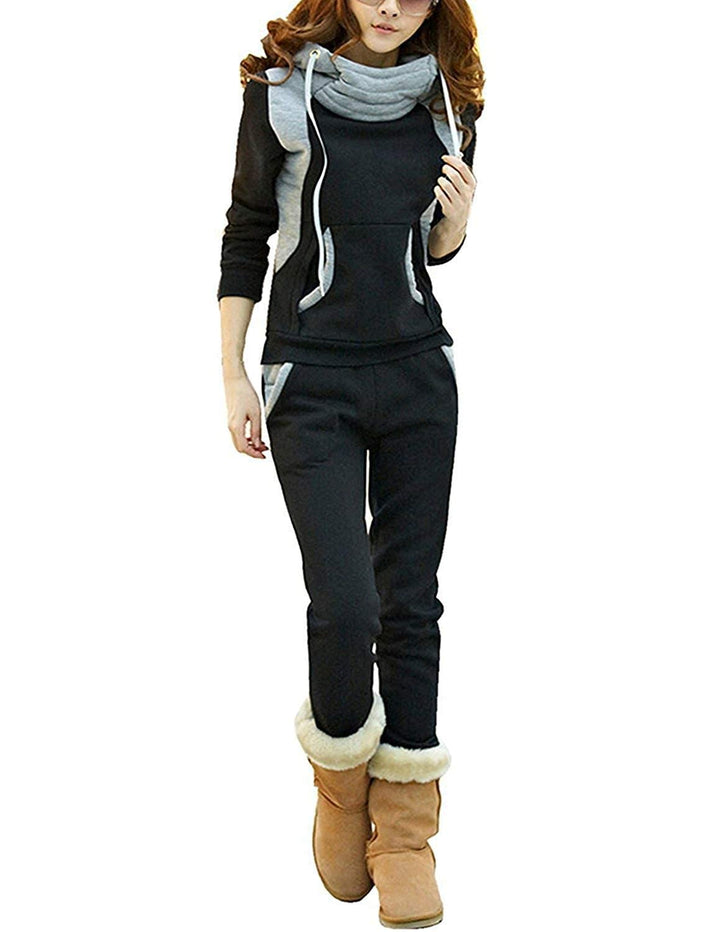 BUOYDM Trainingsanzug für Damen, lässig, Sportswear, Langarm, Sweatshirt + Jogginghose, Sport, für H