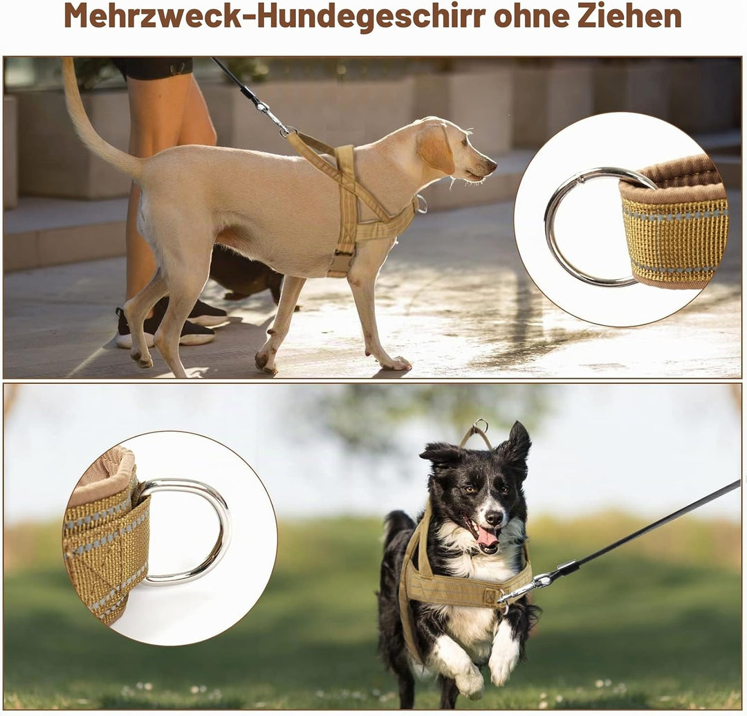 Hundegeschirr, Anti-Zug Geschirr Reflektierende Hundegeschirr für Mittlere Grosse Hunde, Verstellbar