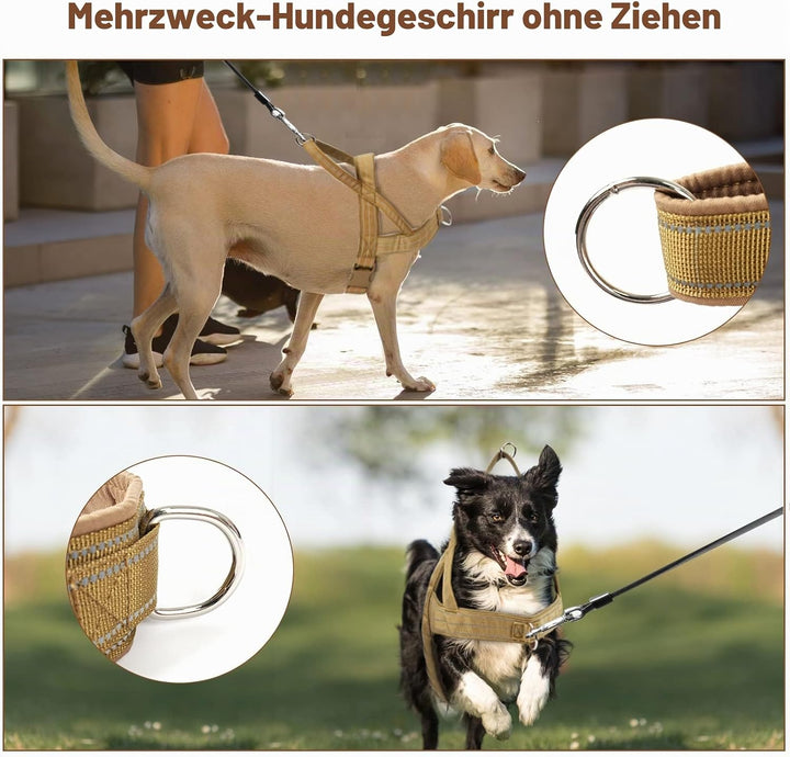 Hundegeschirr, Anti-Zug Geschirr Reflektierende Hundegeschirr für Mittlere Grosse Hunde, Verstellbar