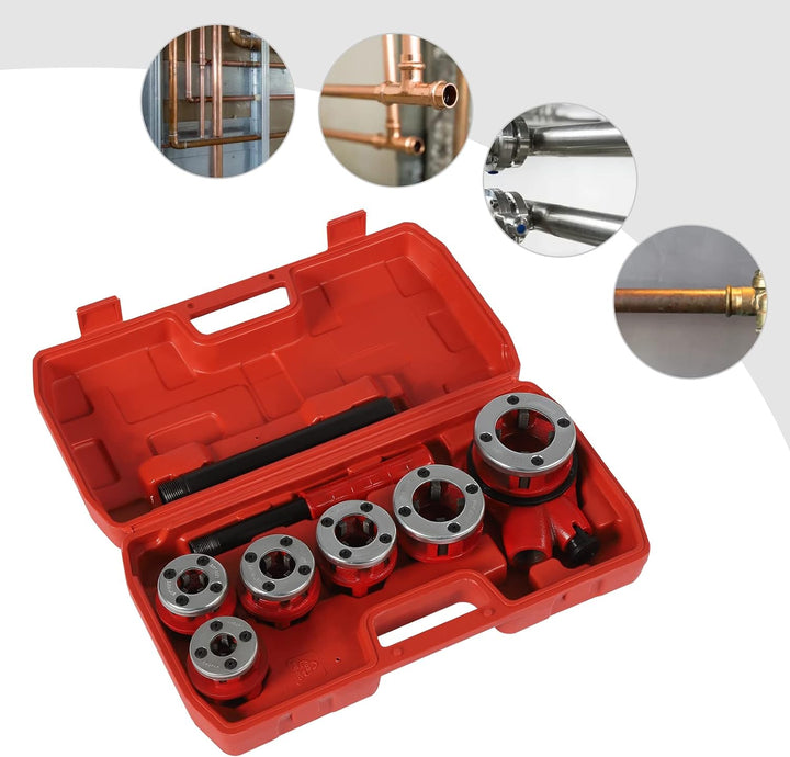 Ratchet Pipe Threader Kit, Tragbarer manueller Ratchet Pipe Thread Tool Set, Rohrgewindeschneider, m