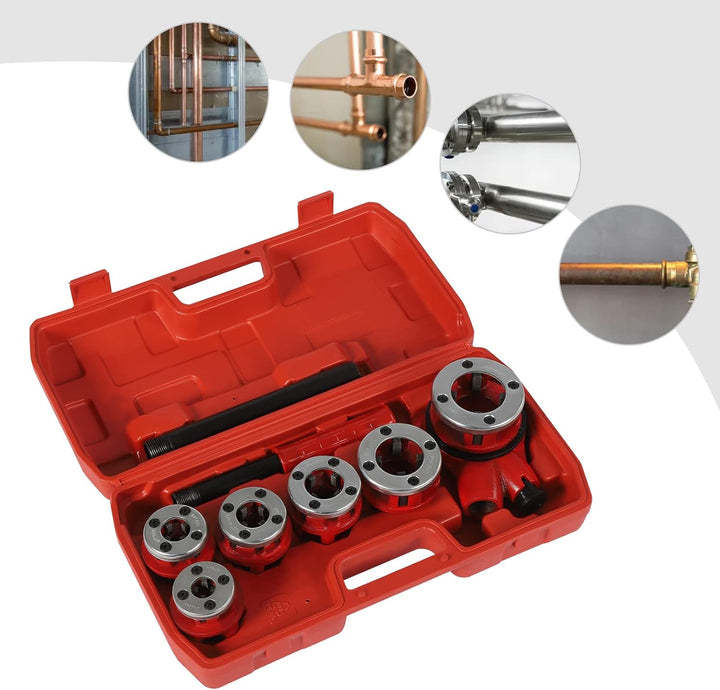 Klempner-Rohrgewinde-Kit, Werkzeug für das Gewindeschneiden von Rohren Manuelles Einfädler-Set aus S