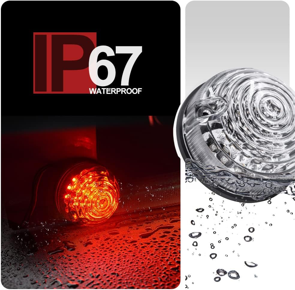 NSLUMO 2 Stueck Klare Linse Rot 73mm Defender LED Rücklicht Für 90/110 1983~1990 Defender 1990~2016