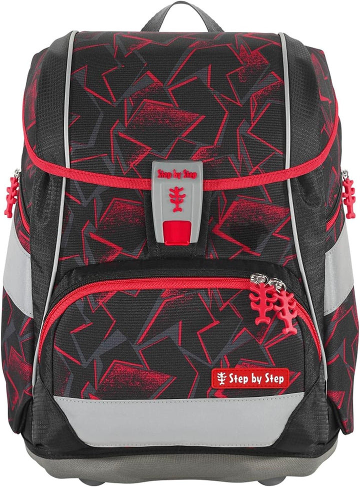 Step by Step Schulranzen-Set 2IN1 Plus Ninja Yuma, 6-teilig, schwarz-rot, ergonomischer Tornister mi