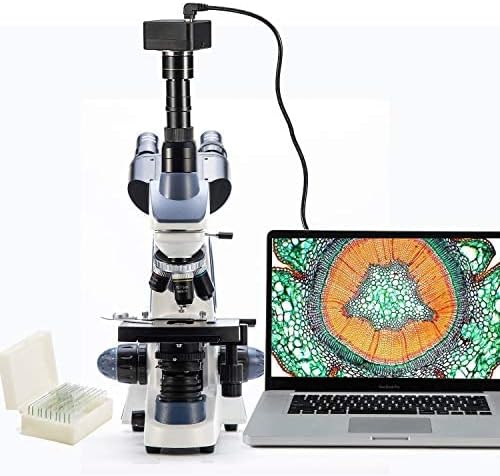 SWIFT SW380T-SC503-CK-5PBC Trinokulares Durchlicht Mikroskop 40X- 2500X,Lab-Mikroskop für Forschungs