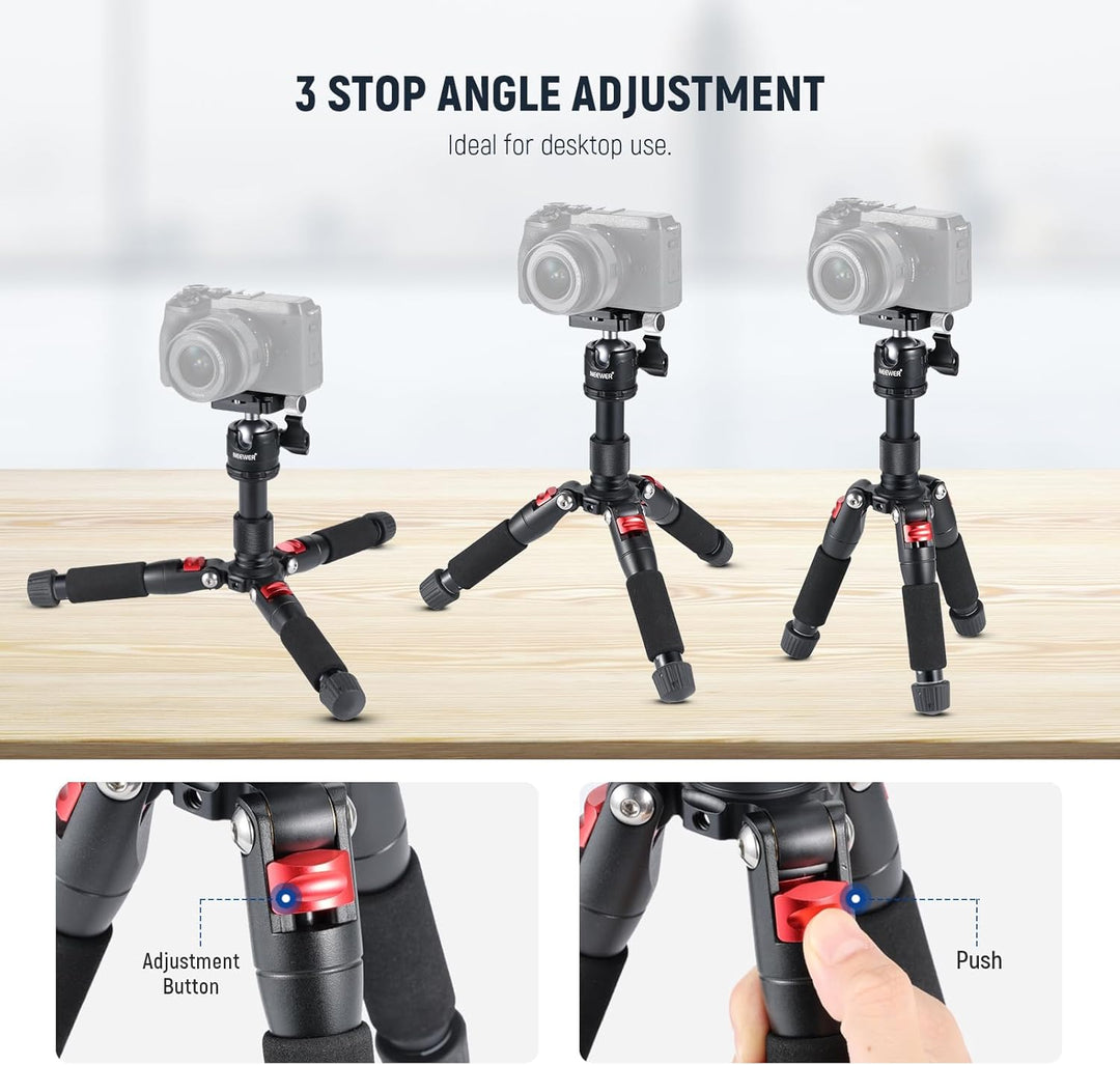 NEEWER Mini Tischstativ mit Smartphone Halter kompatibel mit iPhone & DSLR Kameras für Videoaufnahme
