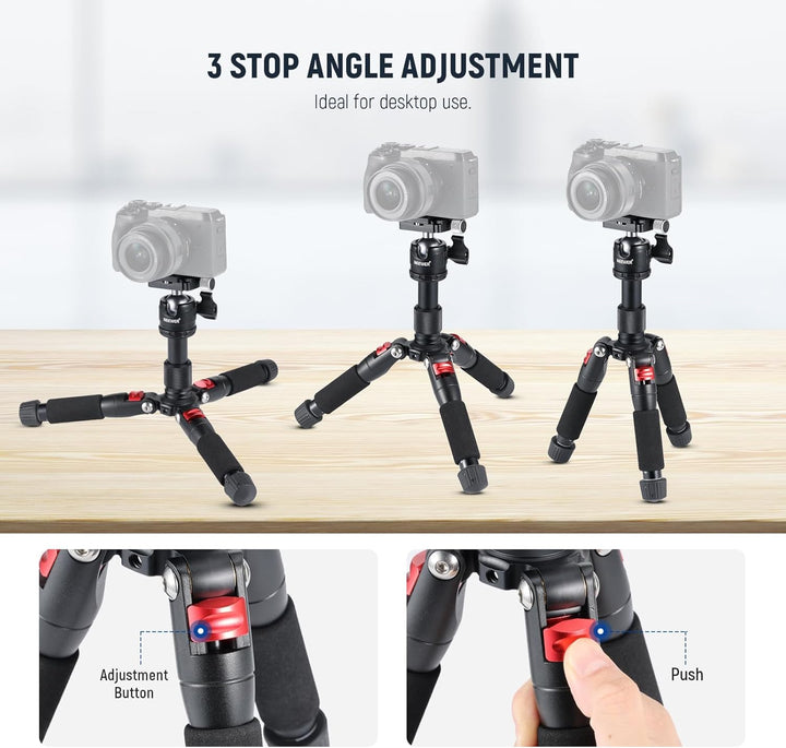 NEEWER Mini Tischstativ mit Smartphone Halter kompatibel mit iPhone & DSLR Kameras für Videoaufnahme