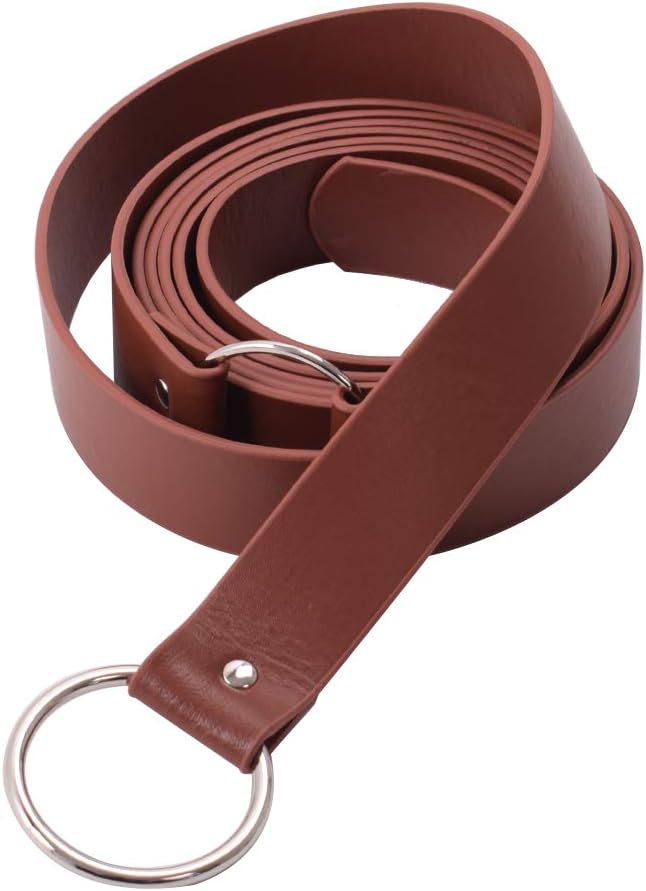 BLESSUME Mittelalterlich LARP Nachstellung Wikinger Schlacht Ritter Gürtel PU-Leder 275cm Braun, 275