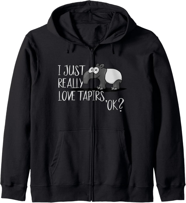 Ich mag einfach Tapire Lustiger Comic Schabracken-Tapir Kapuzenjacke
