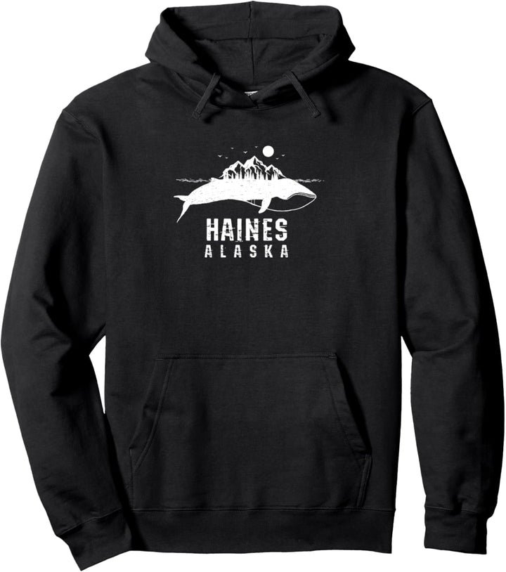 Haines Alaska Whale & Mountains Souvenir Pullover Hoodie