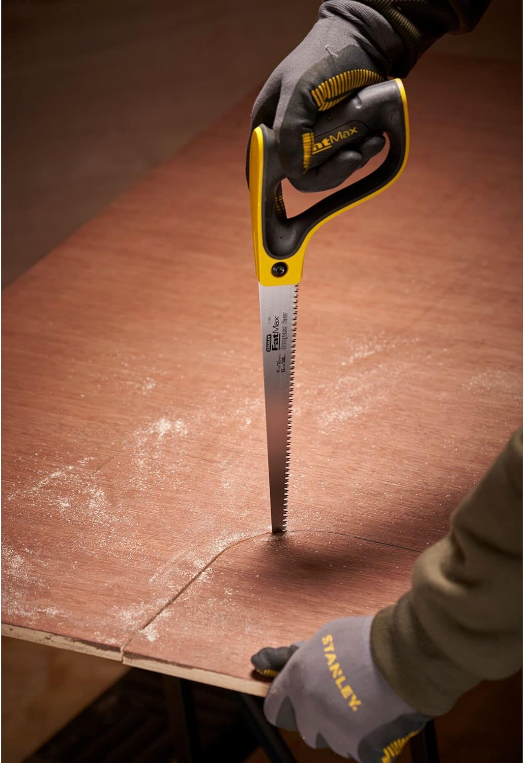Stanley FatMax Stichsäge, Kompasssäge, 0,7mm dickes Sägeblatt, 9 Zähne/Inch, 300mm Länge, ABS Kunsts