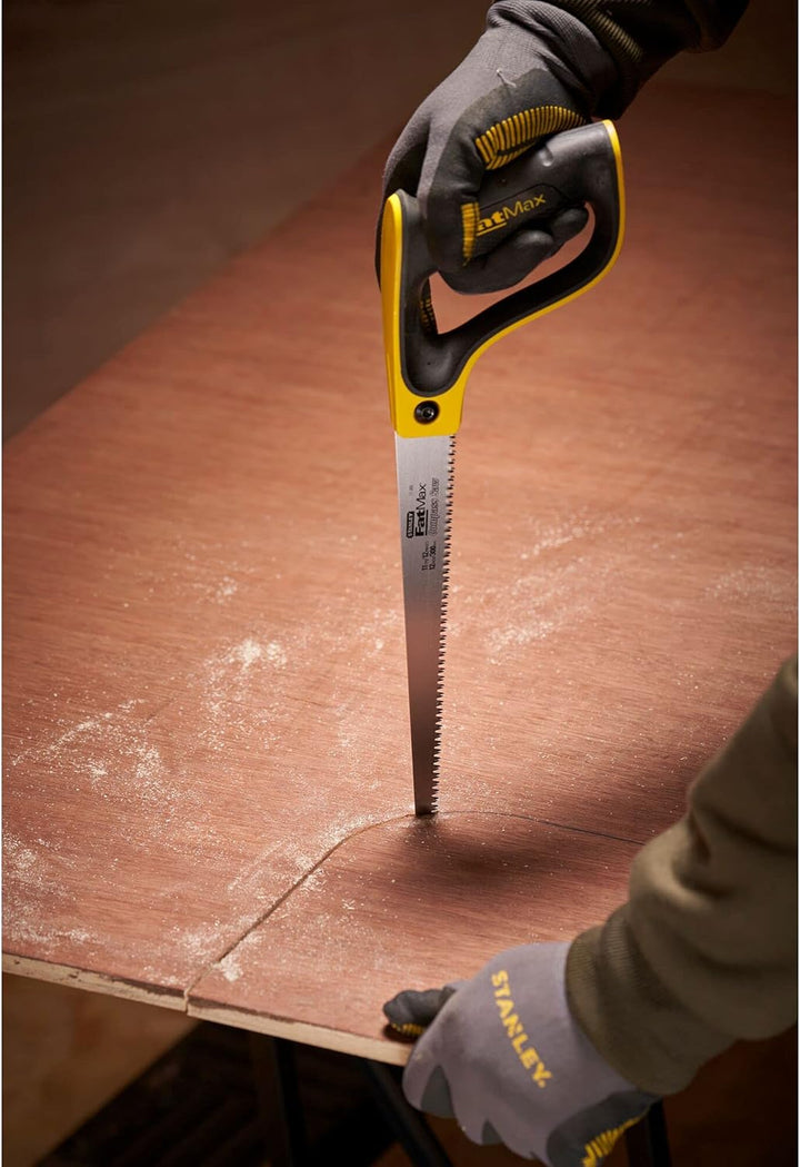 Stanley FatMax Stichsäge, Kompasssäge, 0,7mm dickes Sägeblatt, 9 Zähne/Inch, 300mm Länge, ABS Kunsts