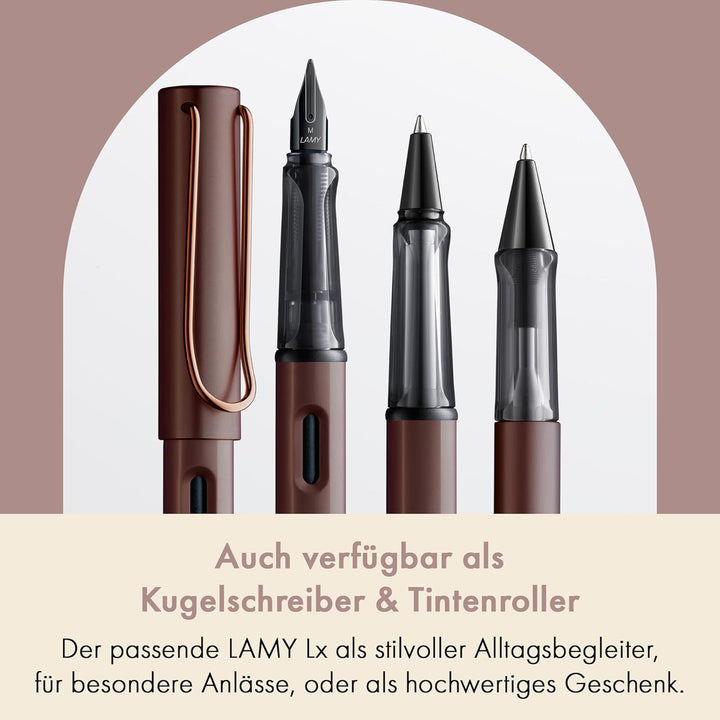 LAMY Lx Füllhalter 090 – Füller aus Aluminium eloxiert in der Farbe Marron (kastanienbraun) mit tran