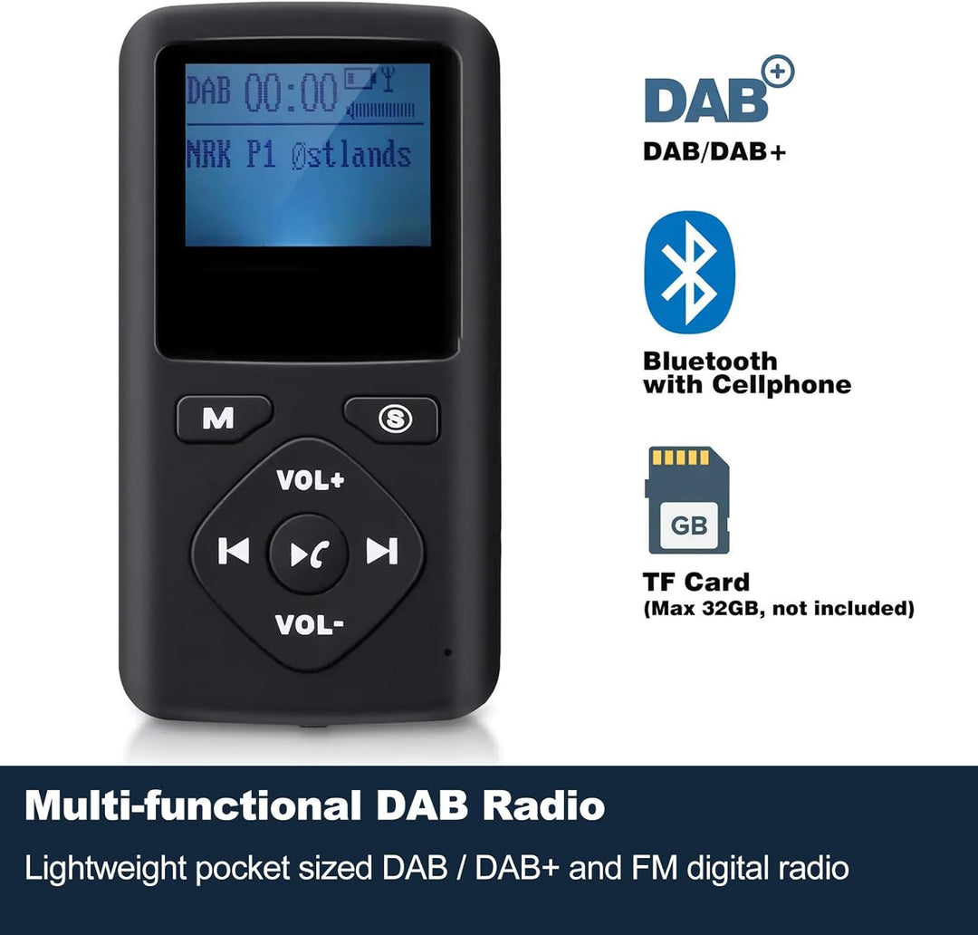 Tragbares Digitales Radio, PersöNliche Tragbare Digital Radio, Mp3 Player Miniradio,Wiederaufladbare