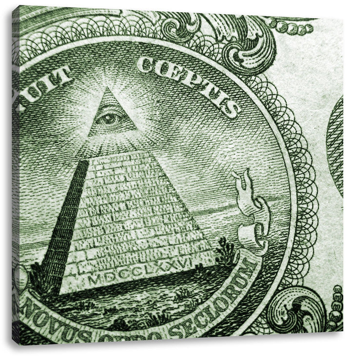 Illuminaten-Pyramide, Format: 70x70 auf Leinwand, XXL riesige Bilder fertig gerahmt mit Keilrahmen,