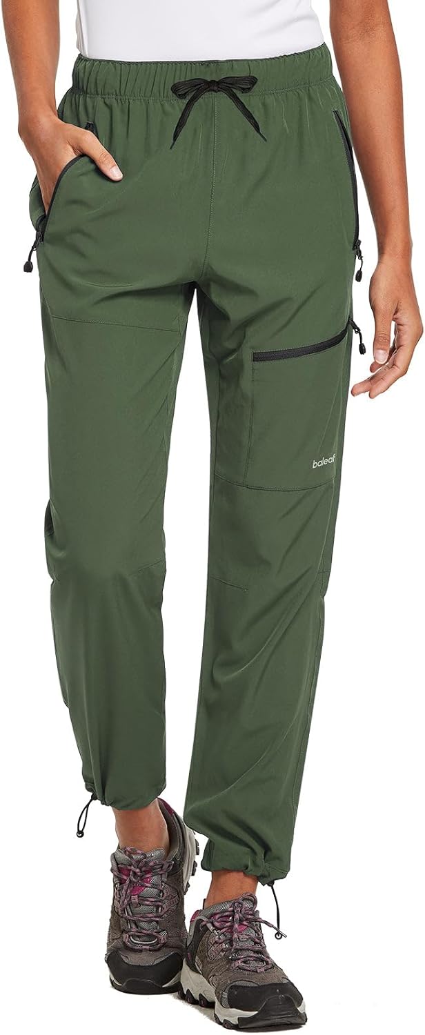BALEAF Damen Outdoorhose Wanderhose Wasserdicht Schnelltrocknend Leicht Trekkinghose Capris UV Schut