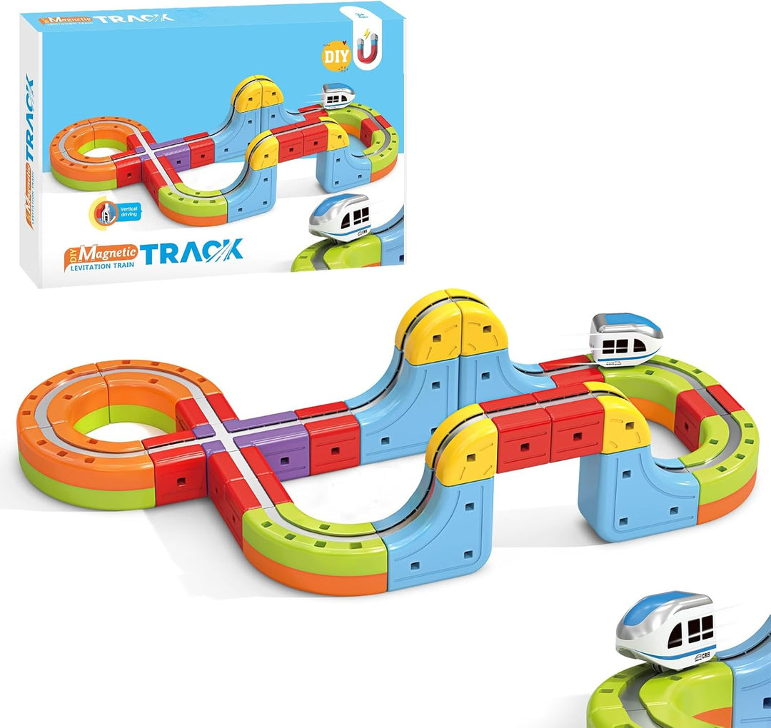 YESHIN Eisenbahn Elektrisch Cube Track, Clickrail Magisches Schienen WüRfel Zug Set, DIY Zugstrecken