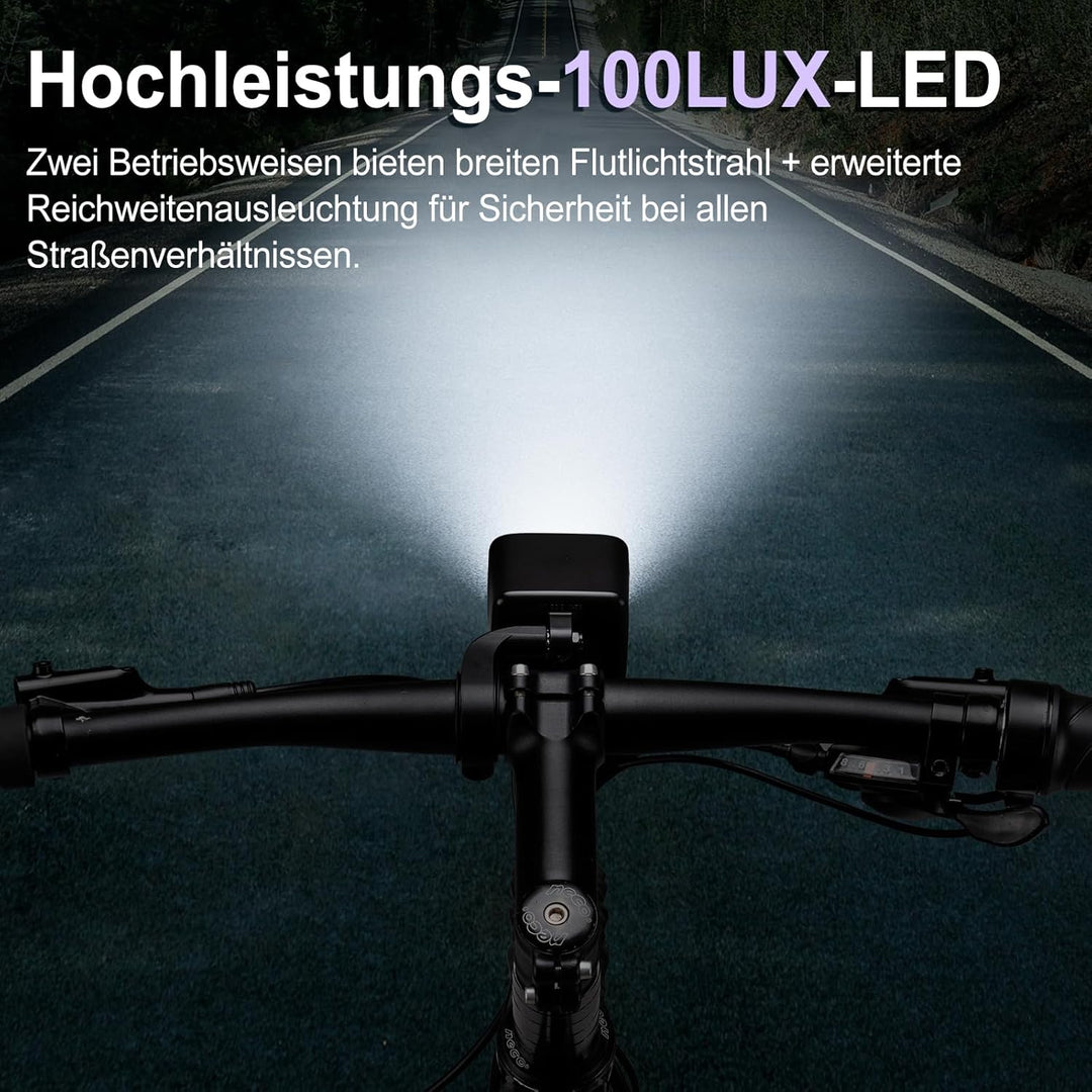 Fahrrad Frontlicht LED 30-100 Lux, Alu-Kühlkörper, 6-58V E-Bike/Fahrrad, IPX4/5, StVZO E-Bike 100lux