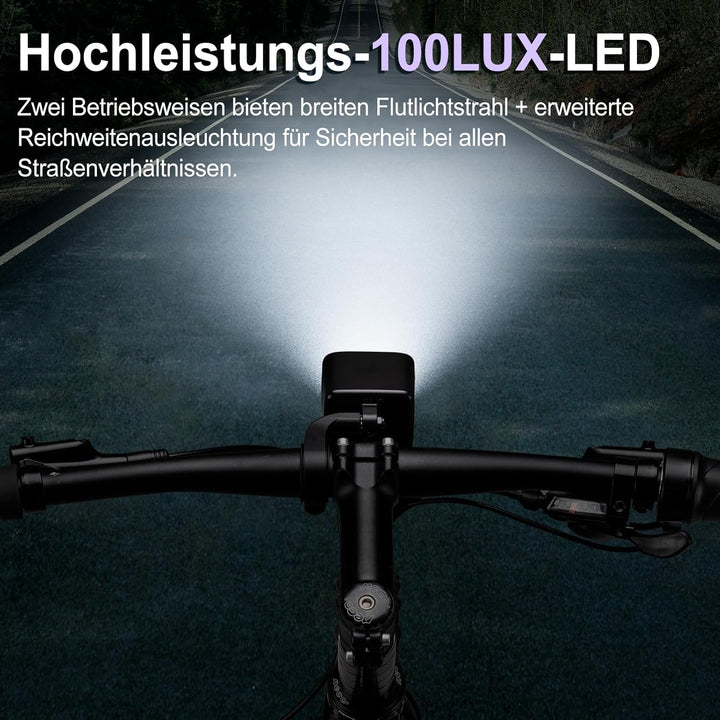 Fahrrad Frontlicht LED 30-100 Lux, Alu-Kühlkörper, 6-58V E-Bike/Fahrrad, IPX4/5, StVZO E-Bike 100lux