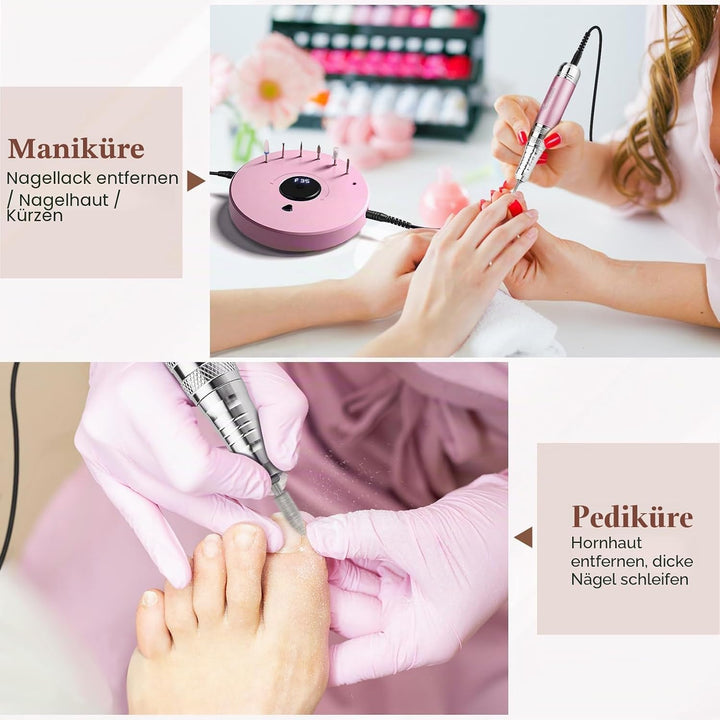 Nagelfräser für Gelnägel 35000 U/Min, Acrylnägel, Maniküre Pediküre set, Nagelfräser Professionelle