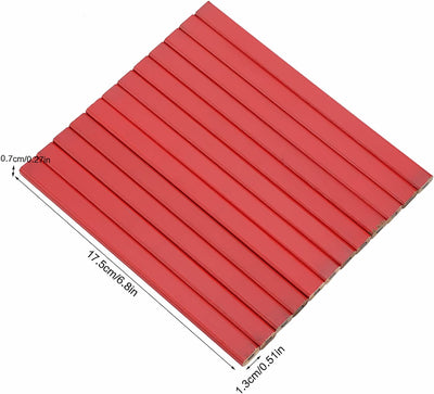 72Pcs 175mm Red Carpenter Pencil Achteckige Hartholz Markierung Bleistifte