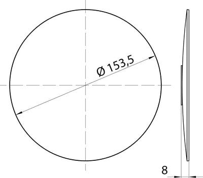 Frasco Klebespiegel randlos, Ø 153 mm, 3/5/7-fach, Vergrösserung:7-Fach