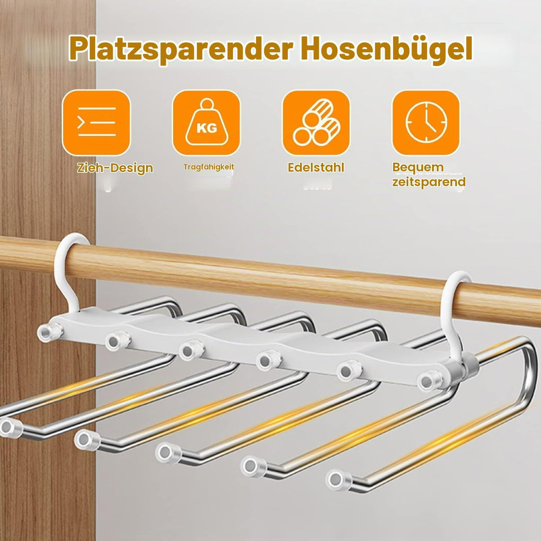 Sternstunde hosenbügel kleiderbügel platzsparend 2 Stück rutschfest Faltbare Multi Bügel für Hosen,