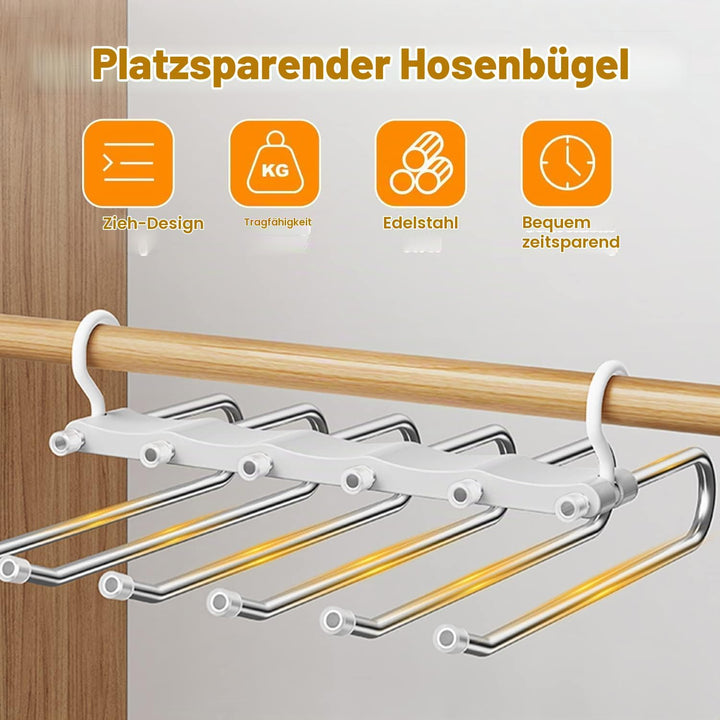 Sternstunde hosenbügel kleiderbügel platzsparend 2 Stück rutschfest Faltbare Multi Bügel für Hosen,
