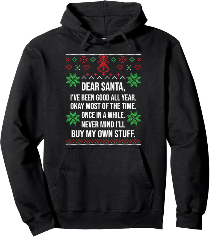 Ugly Christmas Sweater Santa Claus Wish List Weihnachten Pullover Hoodie