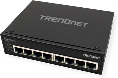 TRENDnet TI-G80 8-Port gehärteter industrieller Gigabit-DIN-Schienen-Switch, 16-Gbit / s-Schaltkapaz