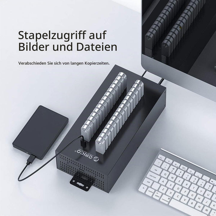 ORICO Industrial USB Hub, 30 Ports Anbringbarer, Industrietauglicher USB 2.0 Hub mit 300 W Leistung,