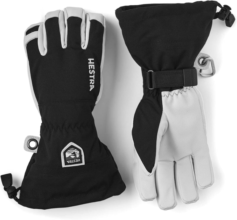 HESTRA Army Leather Heli Skihandschuh - Klassischer 5-Finger-Schneehandschuh zum Skifahren, Snowboar