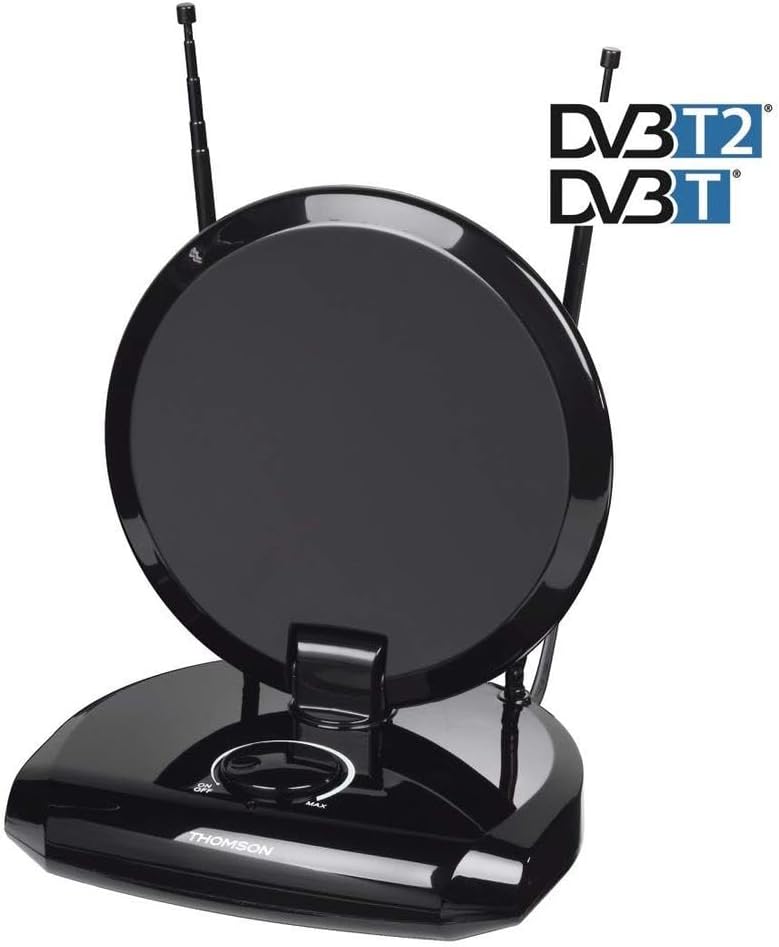 Thomson ANT1418 DVB-T/DVB-T2 Zimmer-Antenne für Radio/TV (digitaler DVB-T/-T2, DAB/DAB+ Empfang, gee
