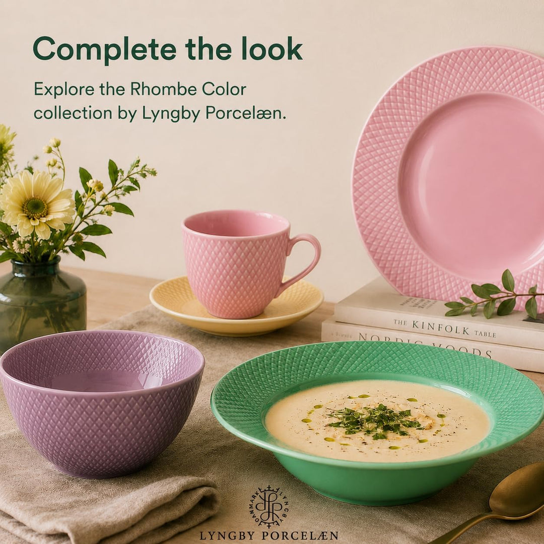 Lyngby Porcelæn Tiefer Teller Ø24.5 cm Rhombe Color Mix & Match Porzellan, grün, Grün