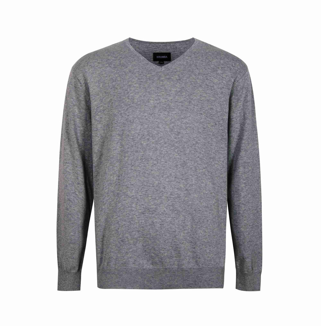 Krumba Herren Baumwolle ?bergro? V-Ausschnitt Klassik Pullover 3XL Kohlegrau, 3XL Kohlegrau
