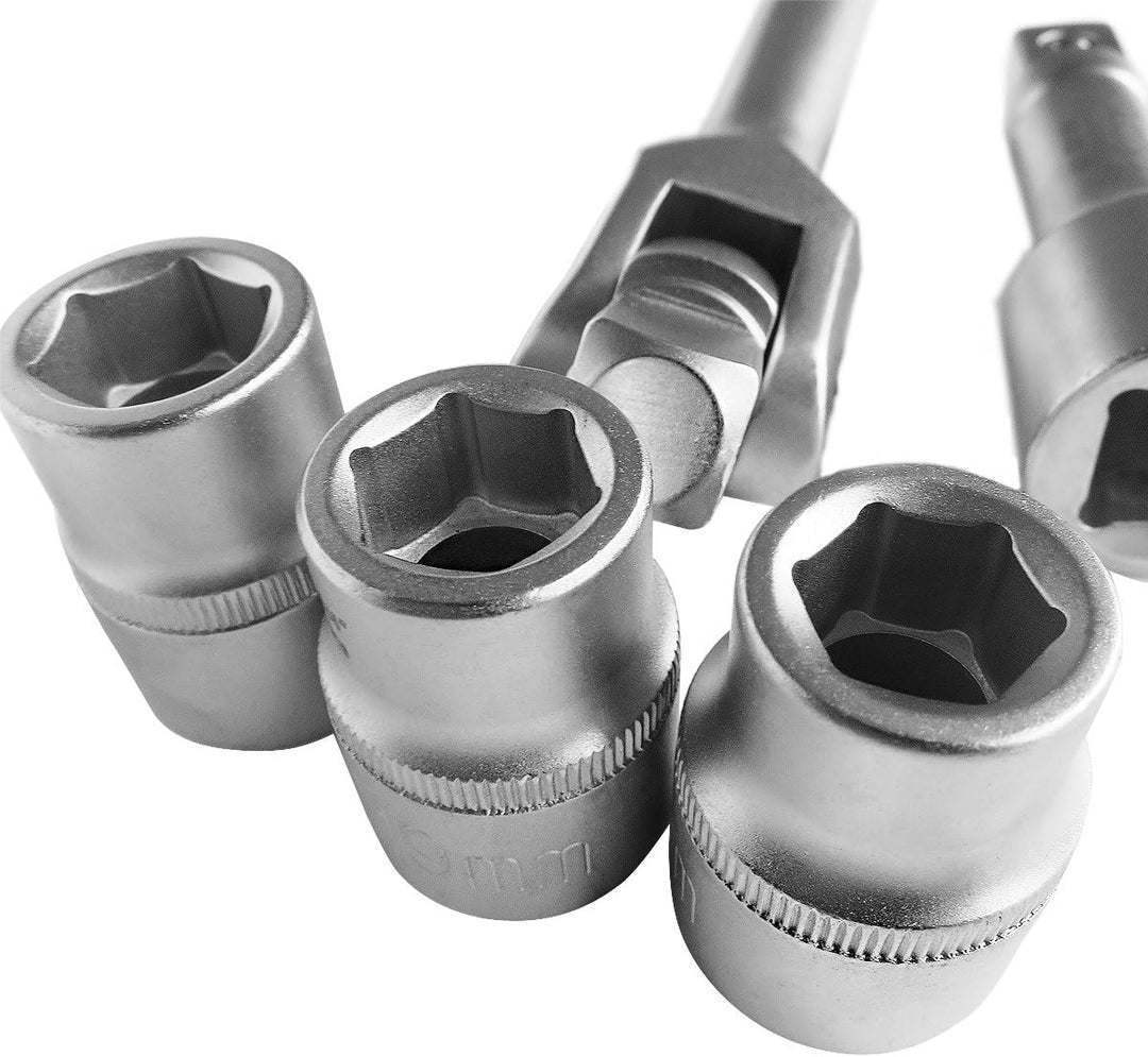 S&amp;R Kraft-Steckgriff Gelenkgriff SET 3/4" 600 mm, Ø 22 mm Steckeinsätze NÜSSE 17mm, 19mm, 21 mm, Ver