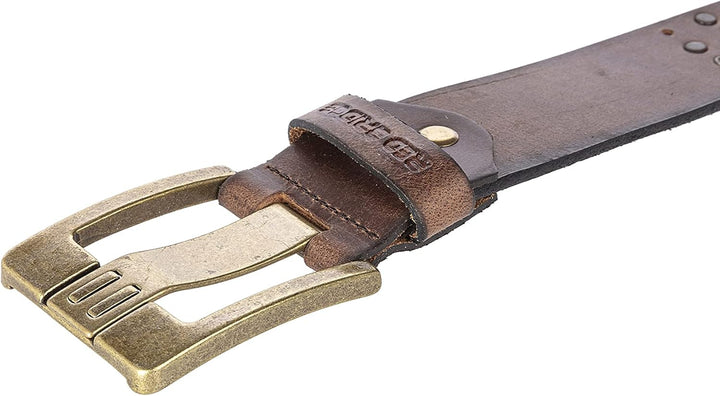 Red Bridge Herren Gürtel Ledergürtel Breiter Nietengürtel Cowboy Western Nieten RB9101 90 Braun