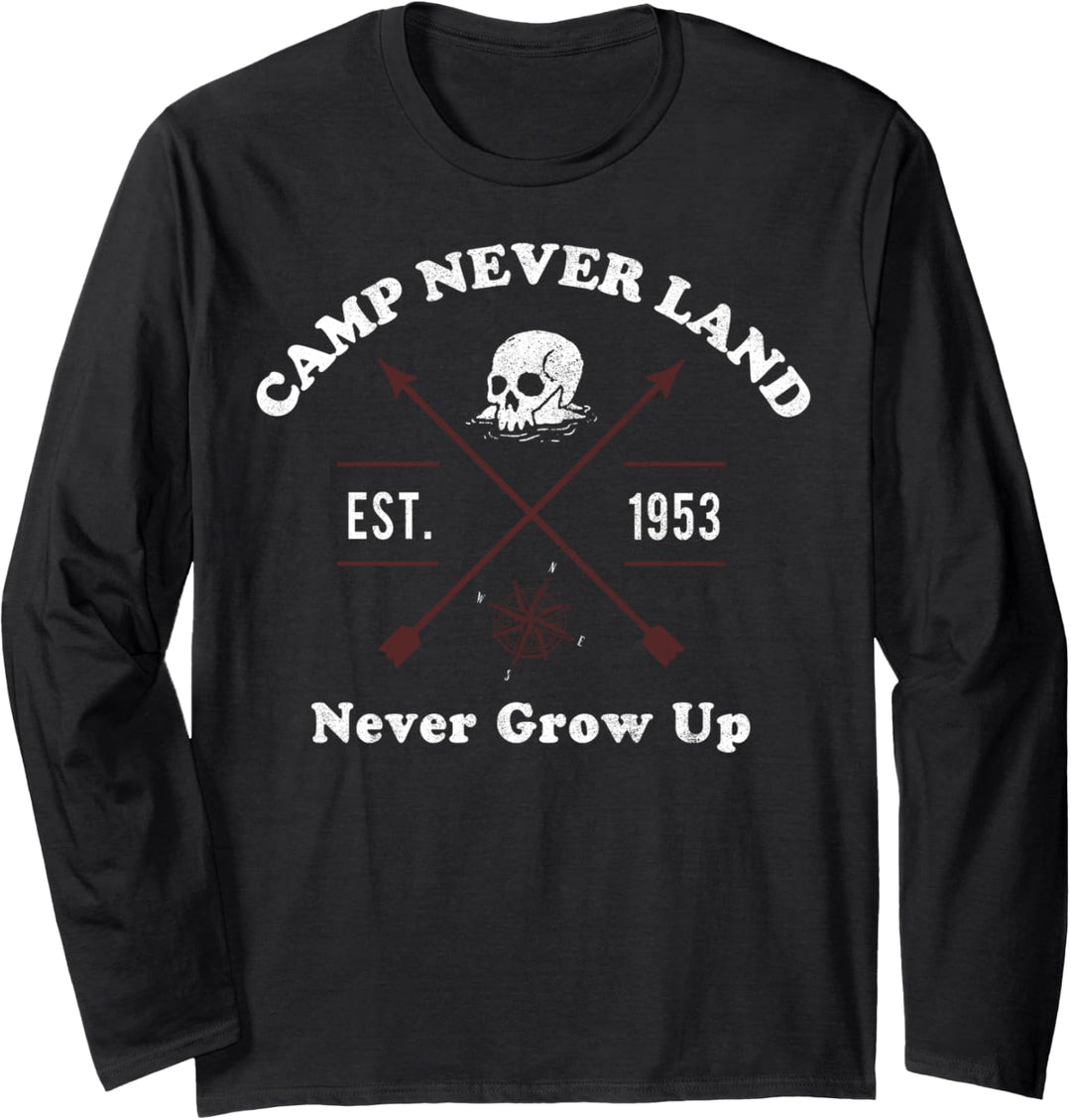 Disney Peter Pan Camp Never Land 1953 Retro Logo Langarmshirt