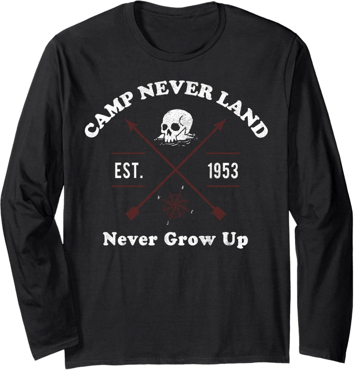 Disney Peter Pan Camp Never Land 1953 Retro Logo Langarmshirt