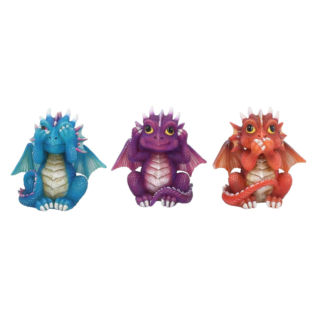 Nemesis Now B3756K8 Figur DREI Weise Dragonlinge, Kunstharz, 8,5 cm, Rot